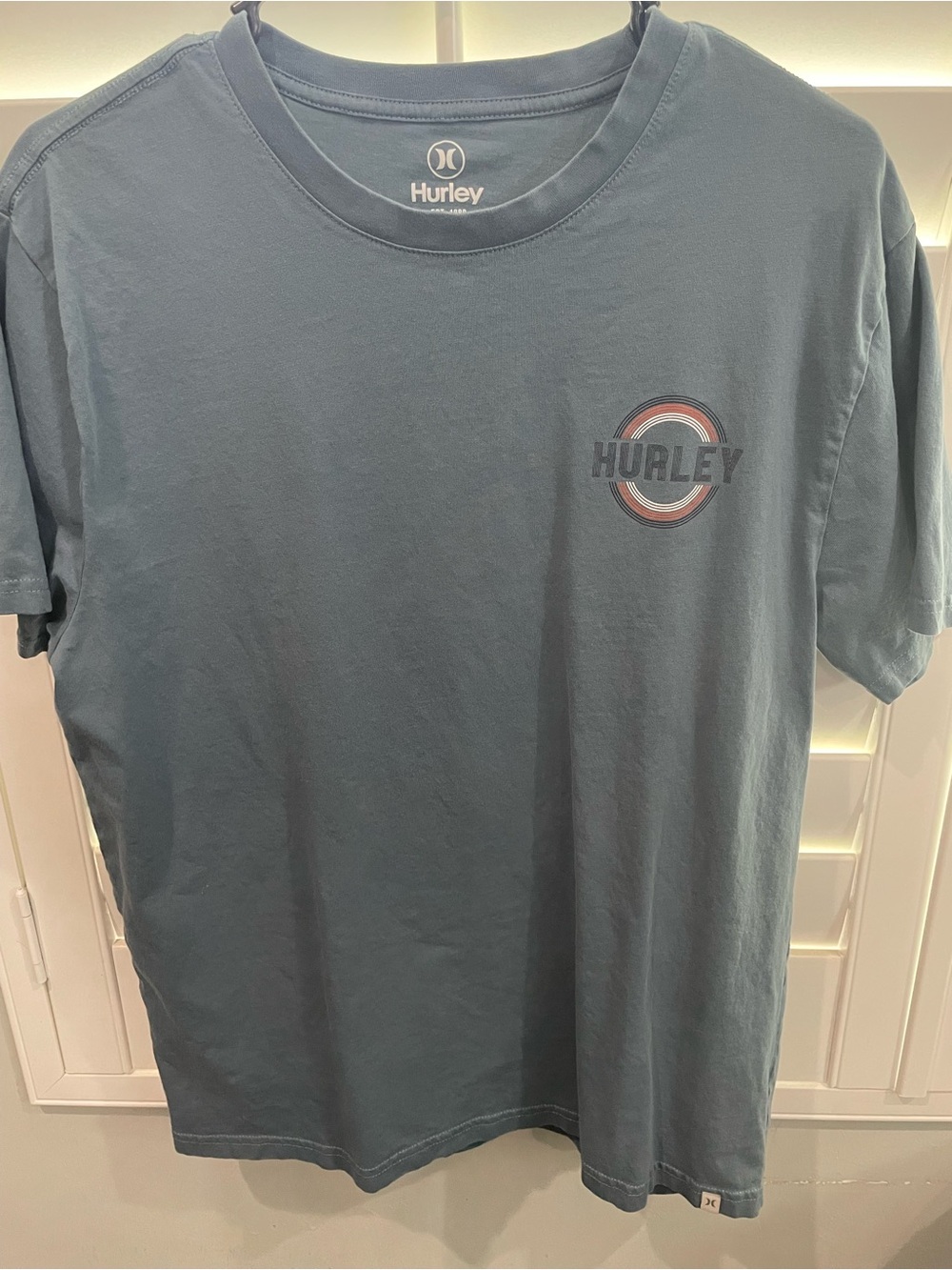 Hurley Men's Slate Blue Logo Short Sleeve Tee